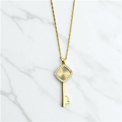 14 Ayar Altın Tasarım Kolye  -  0195219