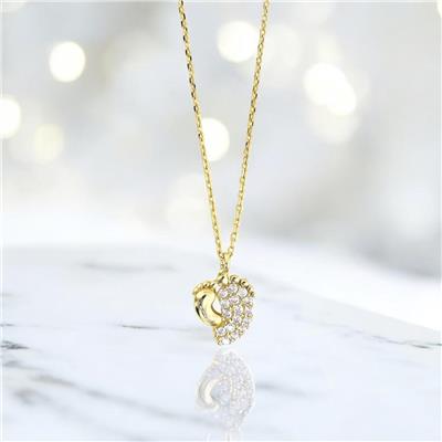 14 Ayar Altın Tasarım Kolye  -  0200880