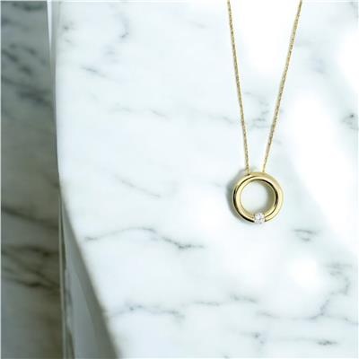 14 Ayar Altın Tasarım Kolye  -  0201282