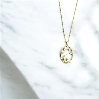 14 Ayar Altın Tasarım Kolye  -  0201284