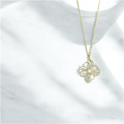 14 Ayar Altın Tasarım Kolye  -  0201291