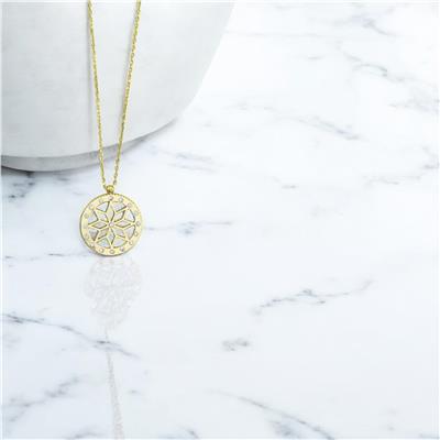 14 Ayar Altın Tasarım Kolye  -  0201293