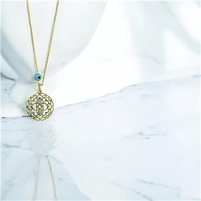 14 Ayar Altın Tasarım Kolye  -  0201299