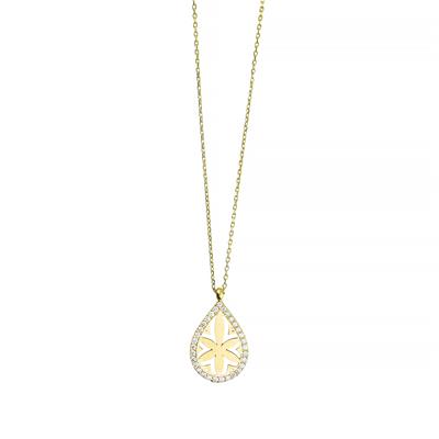 14 Ayar Altın Tasarım Kolye  -  0201302