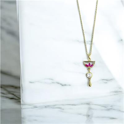 14 Ayar Altın Tasarım Kolye  -  0201306