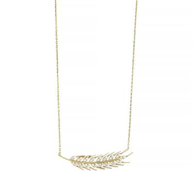 14 Ayar Altın Tasarım Kolye  -  0201307