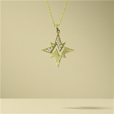 14 Ayar Altın Tasarım Kolye  -  K204740