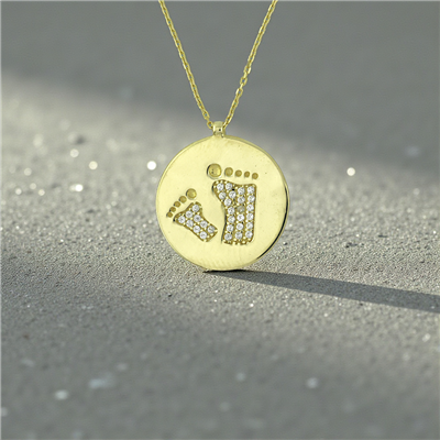 14 Ayar Altın Tasarım Kolye  -  K207787