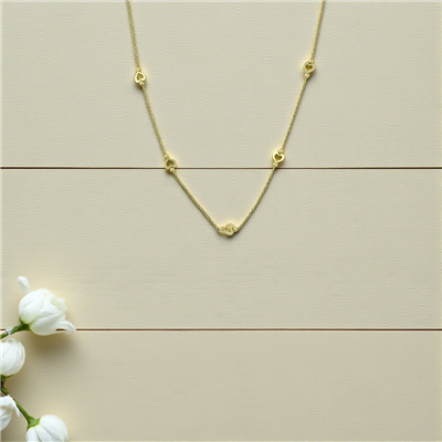 14 Ayar Altın Tasarım Kolye  -  K217465