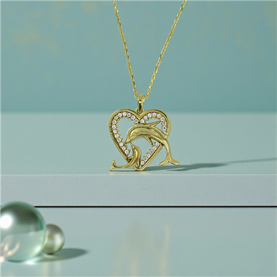 14 Ayar Altın Tasarım Kolye  -  K218467