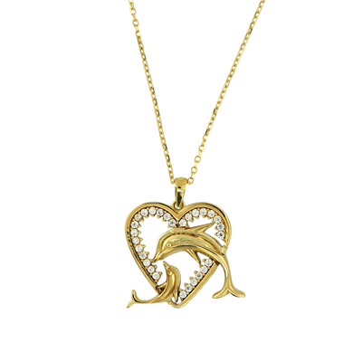 14 Ayar Altın Tasarım Kolye  -  K218467