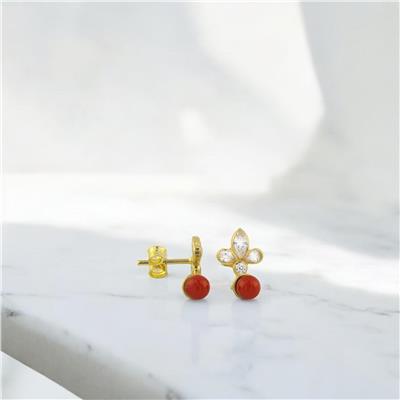 14 Ayar Altın Tasarım Küpe  -  0183075