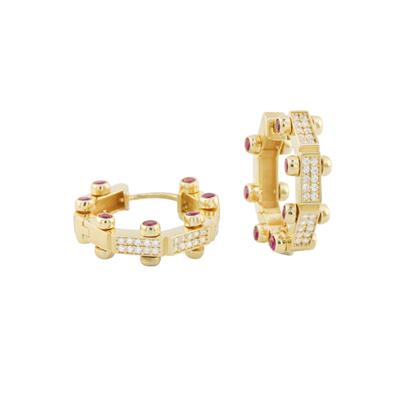 14 Ayar Altın Tasarım Küpe  -  0187056