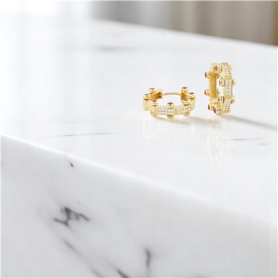 14 Ayar Altın Tasarım Küpe  -  0187056