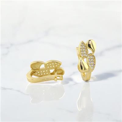 14 Ayar Altın Tasarım Küpe  -  0187846