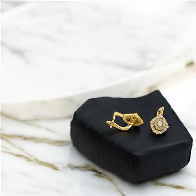 14 Ayar Altın Tasarım Küpe  -  0188874