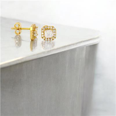 14 Ayar Altın Tasarım Küpe  -  0190826