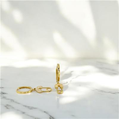 14 Ayar Altın Tasarım Küpe  -  0192690