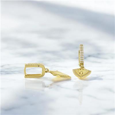 14 Ayar Altın Tasarım Küpe  -  0193610