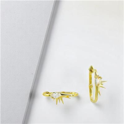 14 Ayar Altın Tasarım Küpe  -  0194259