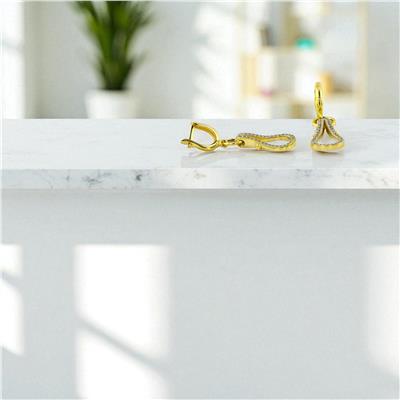 14 Ayar Altın Tasarım Küpe  -  0194350