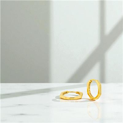 14 Ayar Altın Tasarım Küpe  -  0194415