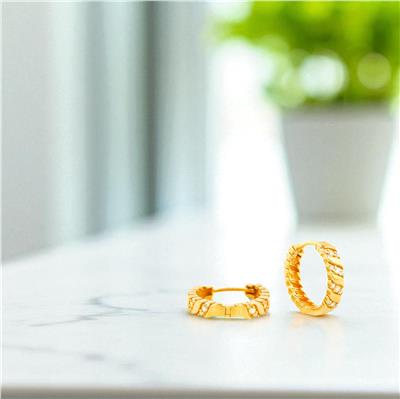 14 Ayar Altın Tasarım Küpe  -  0194422