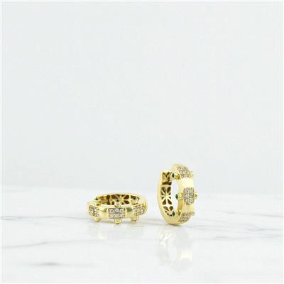 14 Ayar Altın Tasarım Küpe  -  0195045