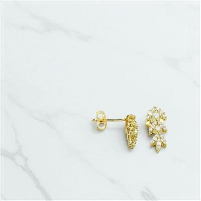 14 Ayar Altın Tasarım Küpe  -  0196354