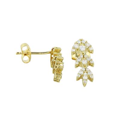 14 Ayar Altın Tasarım Küpe  -  0196354