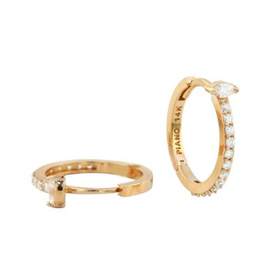 14 Ayar Altın Tasarım Küpe  -  0196918