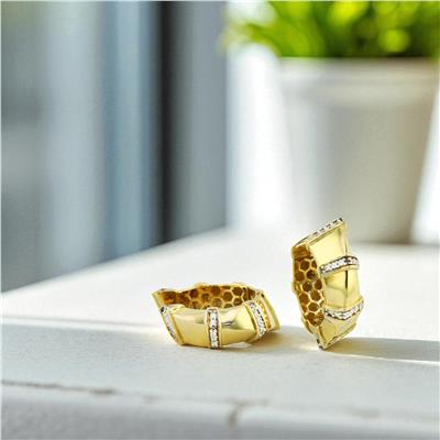 14 Ayar Altın Tasarım Küpe  -  0197072