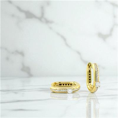 14 Ayar Altın Tasarım Küpe  -  0197075