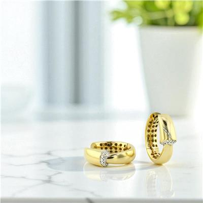 14 Ayar Altın Tasarım Küpe  -  0197078