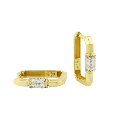 14 Ayar Altın Tasarım Küpe  -  0197096