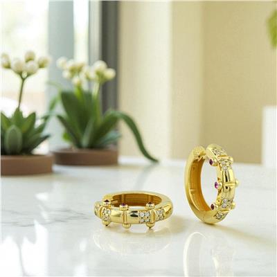 14 Ayar Altın Tasarım Küpe  -  0197940