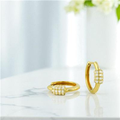 14 Ayar Altın Tasarım Küpe  -  0197956