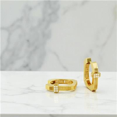 14 Ayar Altın Tasarım Küpe  -  0197960