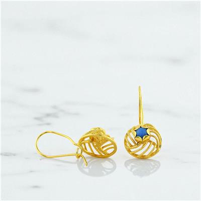 14 Ayar Altın Tasarım Küpe  -  0199004