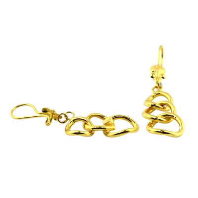 14 Ayar Altın Tasarım Küpe  -  0199005