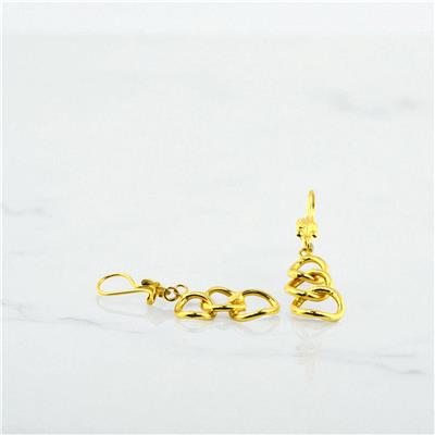 14 Ayar Altın Tasarım Küpe  -  0199005