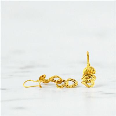 14 Ayar Altın Tasarım Küpe  -  0199007