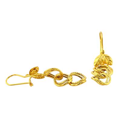 14 Ayar Altın Tasarım Küpe  -  0199007