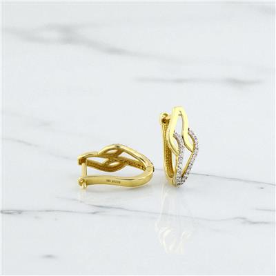 14 Ayar Altın Tasarım Küpe  -  0199092