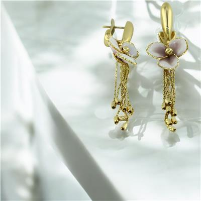 14 Ayar Altın Tasarım Küpe  -  0200450