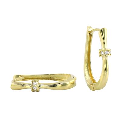 14 Ayar Altın Tasarım Küpe  -  0201086