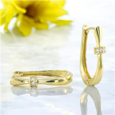 14 Ayar Altın Tasarım Küpe  -  0201086