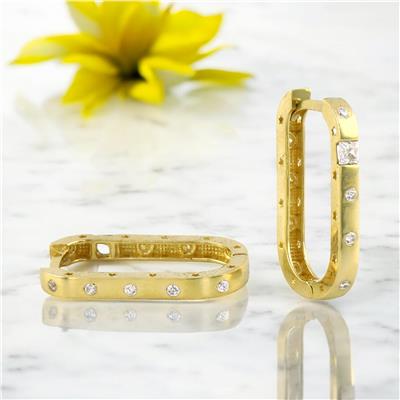 14 Ayar Altın Tasarım Küpe  -  0201087