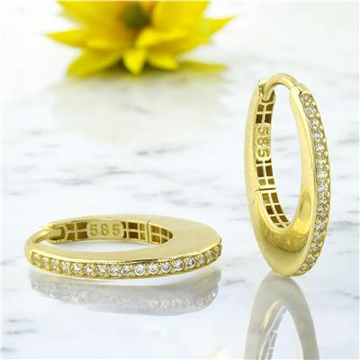 14 Ayar Altın Tasarım Küpe  -  0201095