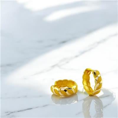 14 Ayar Altın Tasarım Küpe  -  0202687